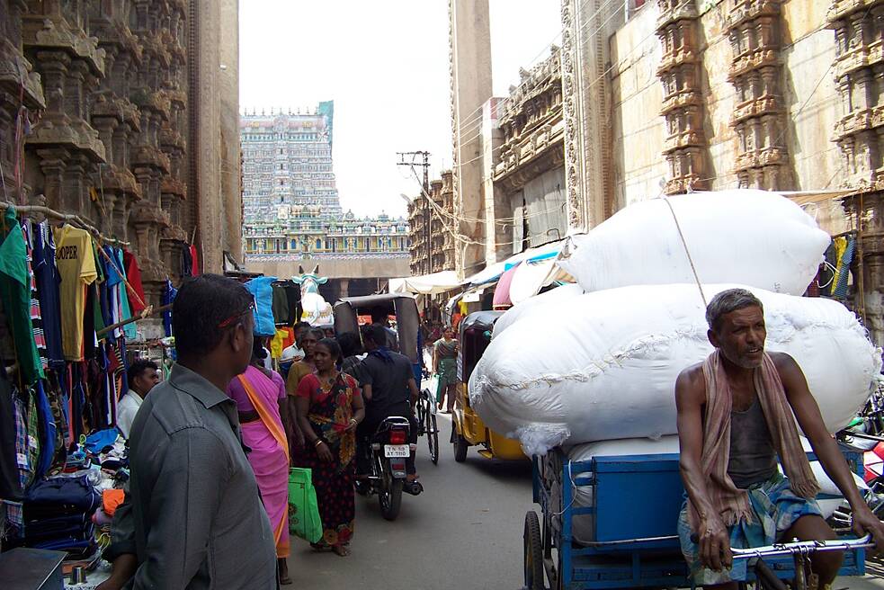 Straßenszene aus Madurai in Indien | © Katja Hanke