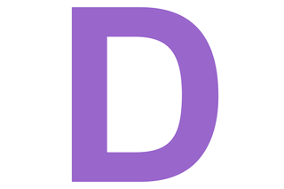 Buchstabe D © WDR Buchstabe D lila vor weißem Hintergrund