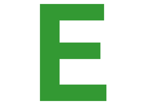 Buchstabe E © WDR Buchstabe E grün vor weißem Hintergrund