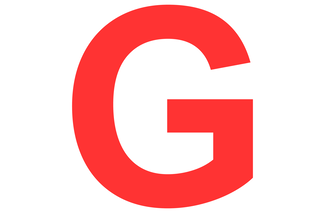 Buchstabe G rot vor weißem Hintergrund