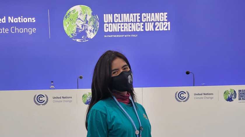 Manuela Núñez beim Klimagipfel COP 26 in Glasgow