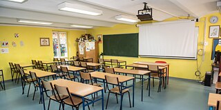 Klassenzimmer im Gimnazija Svetozar Marković in Novi Sad