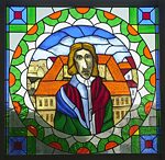 Debreceni Csokonai Vitéz Mihály Gimnázium, Logo Vitraux des Dichters Csokonai Vitéz Mihály am Debreceni Csokonai Vitéz Mihály Gimnázium