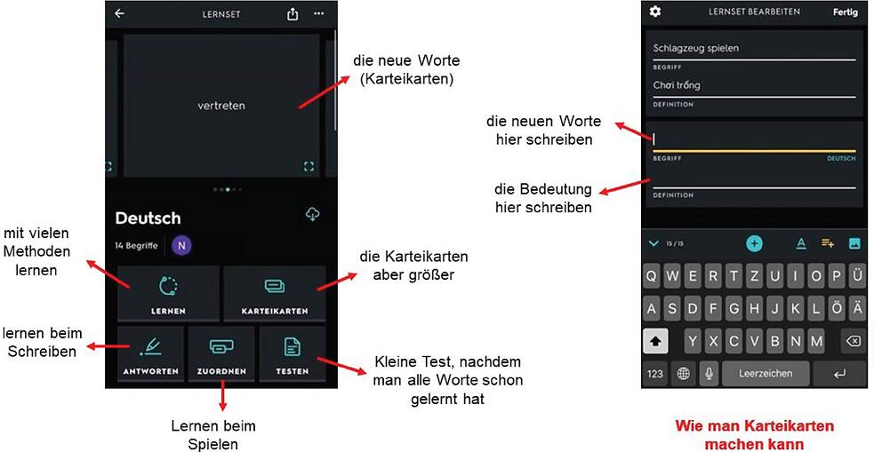 Screenshot der Lernapps