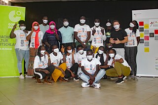 Workshopteilnehmende am Lycée Mame Cheikh Mbaye in Tambacounda