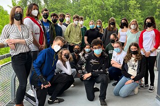 Gruppenfoto mit Masken