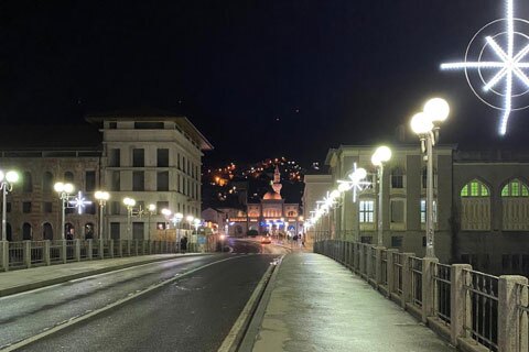 Winterliche Nacht in Mostar