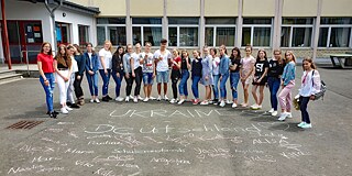 Auf dem Schulhof der Magister Laukhard IGS Herrstein-Rhaunen