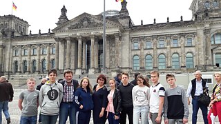 Schülergruppe bei Sprachreise in Deutschland