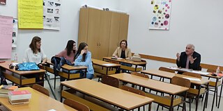 Klassenzimmer im Fünften Gymnasiums Sarajewo