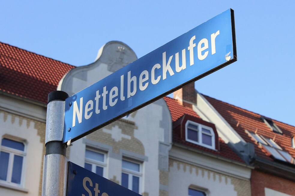 Straßenschild „Nettelbeckufer“