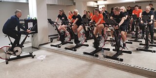 Trainingsgruppe beim Spinning