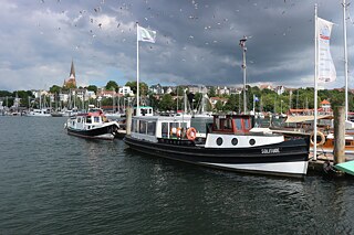 Die Schlepperbarkasse Solitude im Historischen Hafen Flensburg