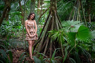 Heloisa im Museu Emilio Goel in Belém