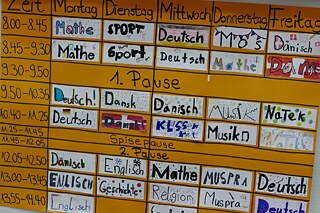 Stundenplan einer Klasse an der Deutschen Schule Sankt Petri in Kopenhagen