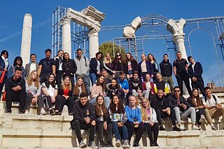 Gruppenfoto bei einem Schulausflug