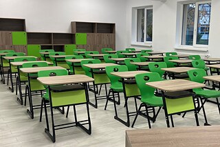 Klassenzimmer am Colegiul Naţional Lucian Blaga