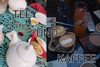 Teekanne und Kaffeetasse