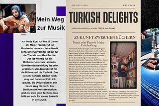 Collage von zwei Schülern, in der sie die Vor- und Nachteile von Ausbildung oder Studium abwägen