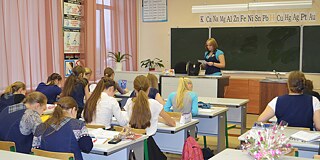 Unterricht am Mädchengymnasium Tscherepovets