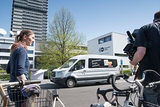 Das PASCH-Mobil bei der Deutschen Welle in Bonn.