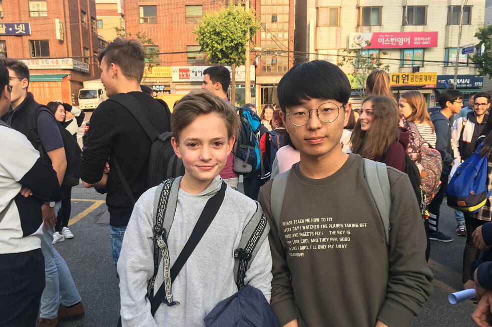 Maten und Inseong Jung beim Schüleraustausch in Südkorea