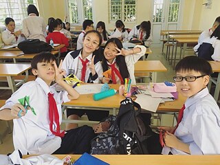 Deutschschülerinnen und Deutschschüler in Hanoi