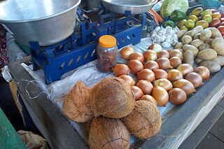 Kokosnüsse auf dem Markt in Maputo