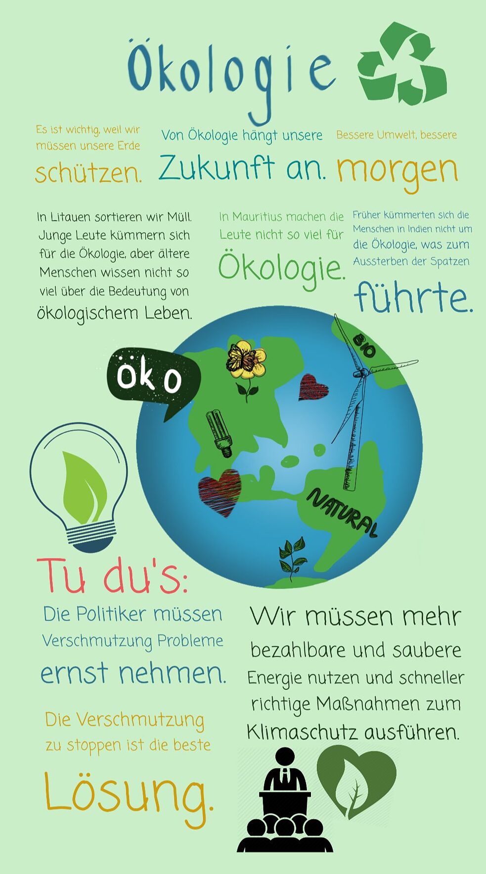 Ein buntes Plakat zum Thema Ökologie