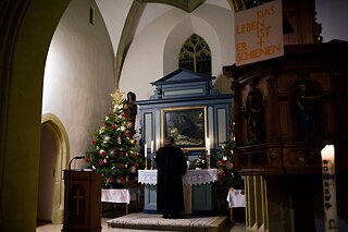 Weihnachtsgottesdienst in einer Kirche