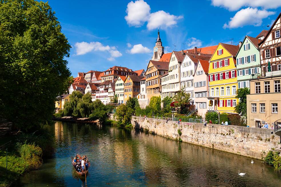 Die schwäbische Stadt Tübingen, Neckarfront