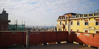 Aussicht vom Balkon auf Genua