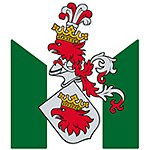 Logo mit einem grauen Löwen und den Farben rot und grün