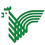Logo mit einem grünen Hahn auf weißem Grund