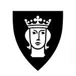 Logo Schwarz-weißes Logo mit dem Gesicht einer Frau mit Krone
