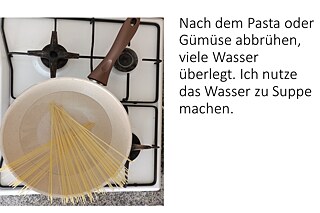 Spaghetti in einem Topf mit Wasser