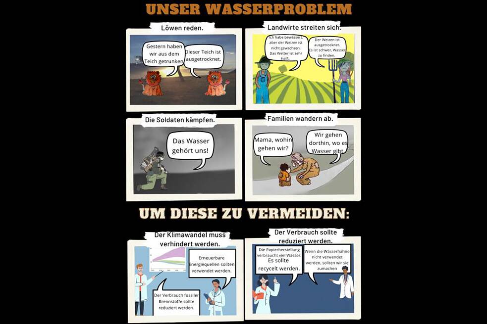 Comic mit dem Titel „Wassermangel“