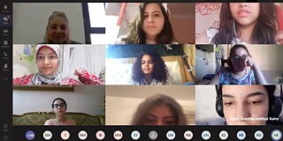 Videokonferenz-Ansicht von Teilnehmenden der ProGirls-Online Sessions
