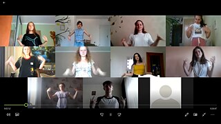 PASCH-Schülerinnen und -Schüler bei einem digitalen Theaterworkshop