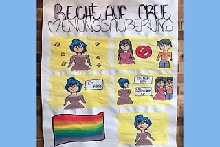 Plakat zwei des Plakat-Workshops zur Bedeutung der Menschenrechte