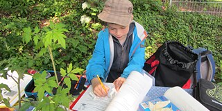 Im Schulgarten der Grundschule an der Gilmstraße