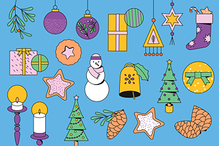 Symbole zum Thema Advent und Weihnachten