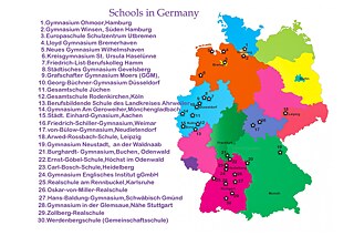 Liste der Schulen in Deutschland mit Deutschlandkarte
