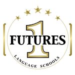 Logo Logo der Schule mit einer goldenen 1, über die in schwarzer Schrift "Futures" geschrieben steht